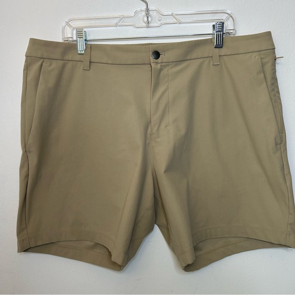 Lululemon ABC Classic-Fit Shorts 7" Warpstreme Men 38 Trench Khaki Casual Chinos - Picture 2 of 9